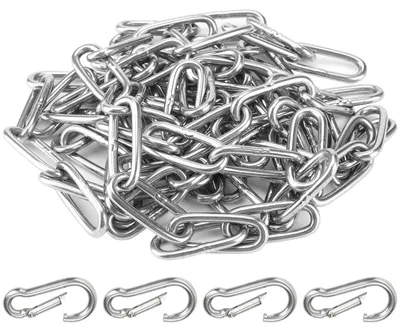 Productafbeelding van Set van 2 Stalen Kettingen met Karabiners - 2 m Lang