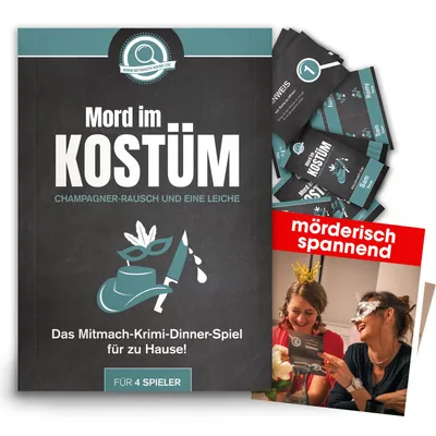 Produktbild von Mord im Kostüm - Champagener-Rausch und eine Leiche - Krimi-Dinner Spiel 4 Personen