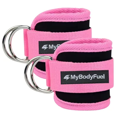 Produktbild von MyBodyFuel Knöchelriemen Fitness, Ankle Strap für Kabelzug, Knöchelband für Beintraining, 2 Stück (Rosa)