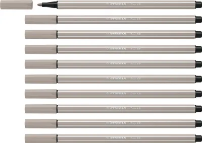 Produktbild von STABILO Premium-Filzstift - Pen 68 - 10er Pack - warmgrau