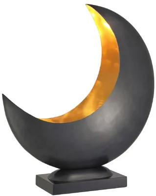 Image de Casa Padrino Lampe de table design gris anthracite / laiton 48 x H. 53 cm - Lampe de table moderne avec socle en granit - Lampe de salon