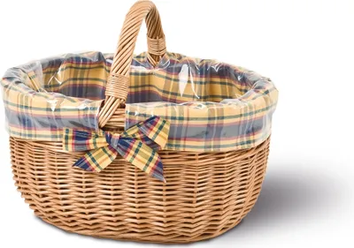 Produktbild von Einkaufskorb mit Ausschlag, Bügelkorb, Weidenkorb, Picknickkorb, Tragekorb