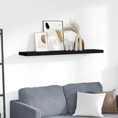 Image de vidaXL Étagère suspendue noire 120x23,5x3,8 cm MDF