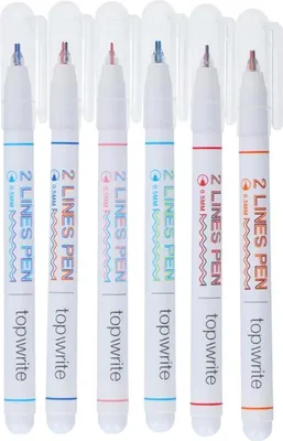 Produktbild von Topwrite - Doppellinien-Kugelschreiber-Set 6 Elemente