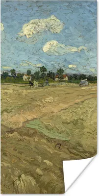 Produktbild von MuchoWow® Poster Gepflügte Felder - Vincent van Gogh 80x160 cm - Kinderzimmer
