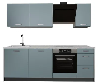 Imagen del producto de Mueble de cocina Vicco R-Line Gris azulado/Antracita 220 cm encimera Mármol, Model 67071