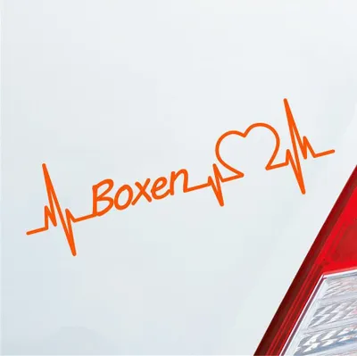 Produktbild von Auto Aufkleber Boxen Herzschlag Kampfsport Wettkampf Sport Liebe 19x6 cm Orange Sticker Heckscheibenaufkleber