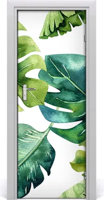 Produktbild von Tulup Türaufkleber 75x205 cm Dekorative Aufkleber Selbstklebend Wasserdichte Tapete Abnehmbar Schlafzimmer Wohnzimmer Wohnkultur - tropische Blätter