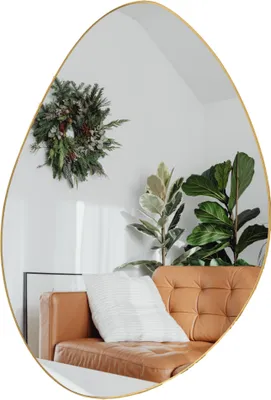 Produktbild von "MISOU Spiegel Gold Wandspiegel Oval Wanddekoration Badezimmerspiegel 60x40cm"