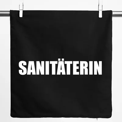 Produktbild von Huuraa Kissenbezug Sanitäterin Schriftzug 40x40cm Black Baumwolle Dekokissenbezug Geschenkidee