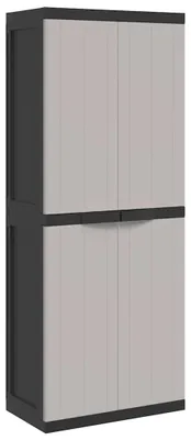 Obrázek produktu pro vidaXL Zahradní skříňka šedá a černá 65x37x165 cm PP
