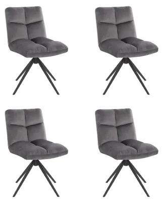 Produktbild von HOME DELUXE - Esszimmerstuhl NODA 4er Set - Farbe: Hellgrau - 360 Grad drehbar, weiche Polsterung, bis 120 kg belastbar I Küchenstuhl Speisestühle Esszimmerstühle