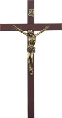 Obrázok produktu pre Ušľachtilý tmavý drevený kríž, 24,5 cm s obrazom Krista
