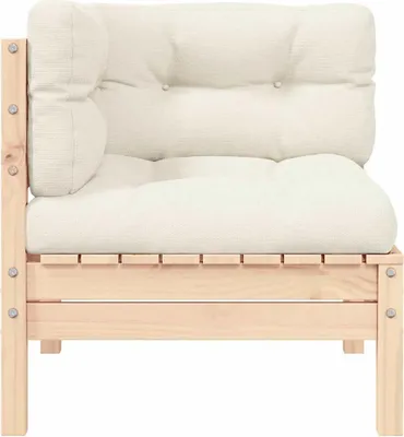 Produktbild von vidaXL Garten-Ecksofa mit Kissen in Creme Massivholz Kiefer