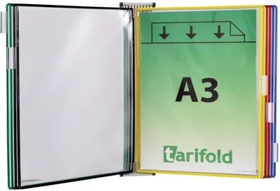 Produktbild von tarifold Sichttafelsystem 413609 DIN A3 farbsortiert mit 10 St. Sichttafeln