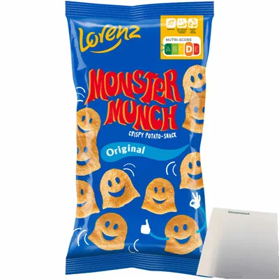 Produktbild von Lorenz Monster Munch Original Kartoffel-Snack (75g Tüte) + usy Block