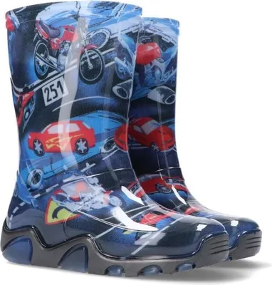 Produktbild von DEMAR Jungen Gummistiefel Kinderstiefel Regenstiefel Regenschuhe Autostrada Reflektiernds Blau 20/21