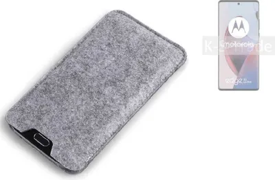 Produktbild von K-S-Trade Filz Handyhülle kompatibel mit Motorola Edge 30 Ultra Schutzhülle Filztasche Filz Tasche Case Sleeve Handy Hülle Filzhülle grau