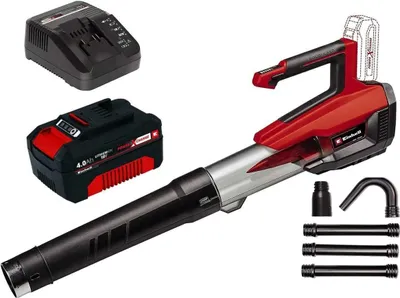 Produktbild von Einhell Akku-Laubbläser GP-LB 18/200 Li GK- 18V, bürstenloser Motor mit Akku 4-0 Ah / Ladegerät Dachrinnenset