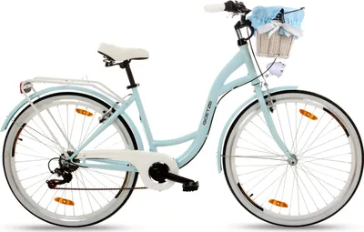 Produktbild von Goetze Citybike Mood 28 Zoll, 7-Gang Shimano, Tiefeinstieg, Damenfahrrad inkl. Rattan-Korb