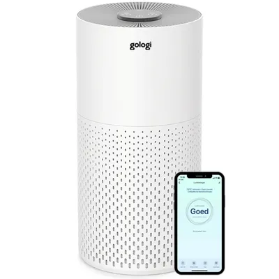 Produktbild von Gologi Luftreiniger - Effektiv gegen Hausstaubmilben, Heuschnupfen, Allergien und Staub - Austauschbarer HEPA 13 Filter und Aktivkohlefilter - 210 m³/h - Steuerbar mit App - Weiß