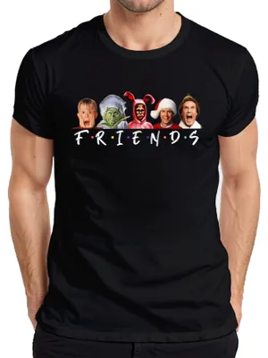 Obrázek produktu pro Friends Merry Christmas Christmas Films - Christmas Xmas Pánské tričko, černá, 3XL