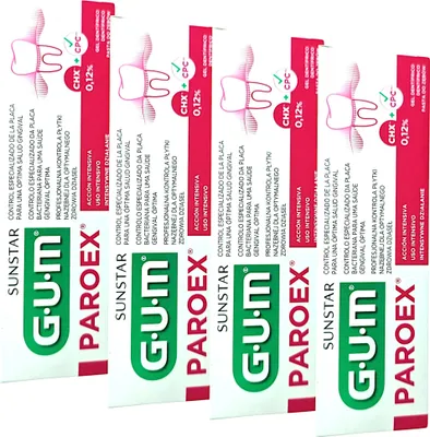 Produktbild von 4x GUM Paroex 0,12% CHX Zahnpasta  4x 75 ml