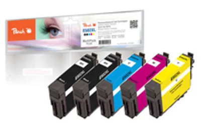 Produktbild von Peach PI200-842, Schwarz, Cyan, Magenta, Gelb, 11 ml, 8 ml, 5 Stück(e), 1420 Seiten, Multipack