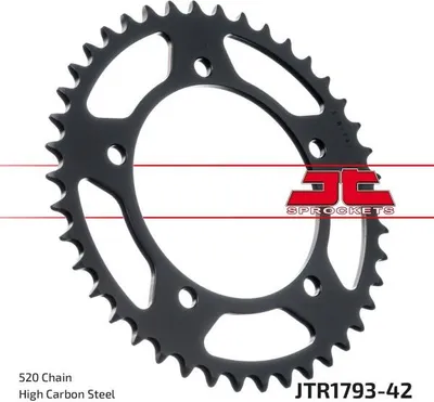 Produktbild von Kettenrad 42 Zähne Teilung 520 Typ JTR1793 SCHWARZ für Suzuki GSX-R 600 750 1000 / Triumph Bonneville Scrambler Thruxton