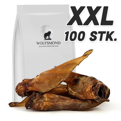 100 Stk. XXL-Rinderohren mit Ohrmuschel von Wolfsmond