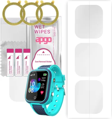 Produktbild von apgo 3 Stück Schutzfolie, klar, kompatibel mit Manta SWK01BB SWK01BL Smartwatch, Hydrogel Displayschutzfolie mit Positionierhilfe, Displayfolie, robust und kratzfest