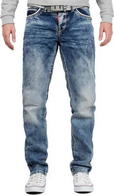 Produktbild von Cipo & Baxx Herren Regular Fit Jeans Stonewashed CD148 Blue W40/L32