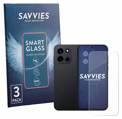 Produktbild von 3x Savvies Schutzglas Folie für OnePlus Nord 6 (Display+Kamera) 9H Panzer Schutzfolie Glas Displayschutz klar transparent