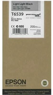 Produktbild von Epson T6539 Light Light Black-Tintenpatrone (200 ml), Standardertrag, Schwarz, Tinte auf Pigmentbasis, 200 ml, 1 Stück(e), Einzelpackung