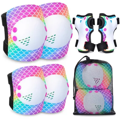 Image de Set de protections enfants - Genouillères et coudières - Patins et vélo - 7 pièces - Réglable 3 à 8 ans