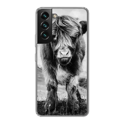 Produktbild von MuchoWow® Handyhülle Schutzhülle Hülle für Samsung Galaxy S22 Schottischer Highlander - Berg - Schwarz - Weiß Silikon Softcase Handy Hülle - Mobiltelefonhülle