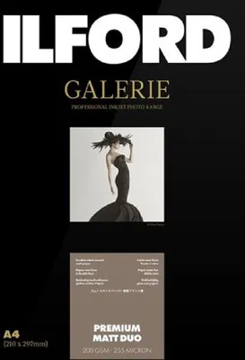 Image de Ilford Galerie Premium Matt Duo 200g A4 50 feuilles papier jet d'encre