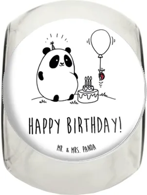 Produktbild von Mr. & Mrs. Panda Kaffeedose Panda Geburtstag L 870ml - Weiß - Geschenk, Frischhaltedose, Süßigkeiten Glas, Teedose, Vorratsbehälter, Vorratsglas, Bonboniere