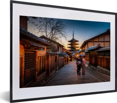 Produktbild von MuchoWow® MuchoWow® Gerahmtes Poster Architektur - Kyoto - Japan 40x30 cm - Poster mit zchwarzem Bilderrahmen - Bilderrahmen - Poster im Rahmen