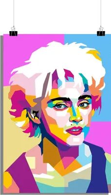 Produktbild von Madonna Poster - Musik Poster - Musikikonen Poster - Abstrakt Poster - 61x91cm - Perfekt zum Einrahmen