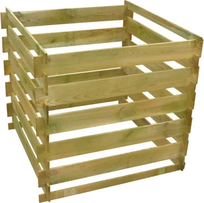 Produktbild von vidaXL Lattenkomposter 0,54 m3 Quadratisch Holz