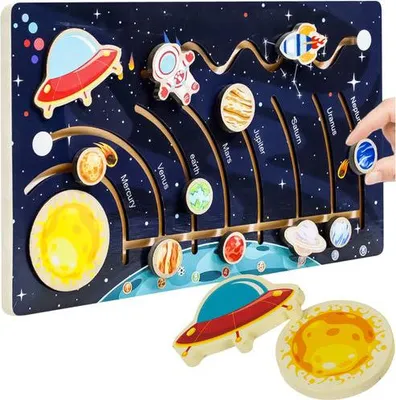 Produktbild von Montessori-Sonnensystem-Puzzle aus Holz für Kinder