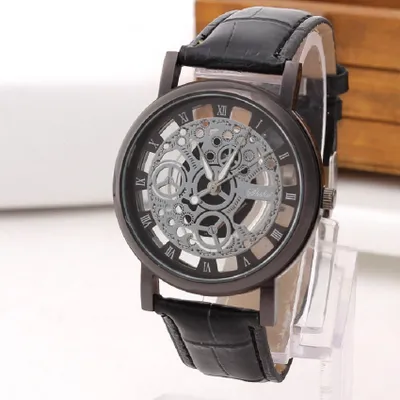 Produktbild von Elegante Joel Uhr für Herren - Schwarz mit römischen Ziffern KP12884