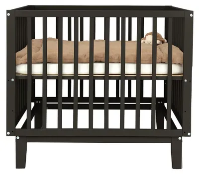 Produktbild von Novi Olivia Laufgitter, schwarz, MDF, höhenverstellbar (3 Stufen), ab Geburt, moderne Babybox mit abgerundeten Ecken