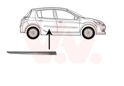 Produktbild von VAN WEZEL Zierleiste für die Tür Hinten Rechts Leiste für RENAULT Clio III Schrägheck (BR0/1, CR0/1) 4331426