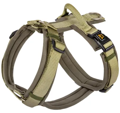 Hundegeschirr mit Neoprenpolsterung, verstellbar, Gr. L, Khaki