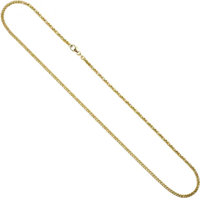 Produktbild von 1,9mm Zopfkette Kette Collier Halskette 585 Gelbgold Weißgold Gold 45cm Damen