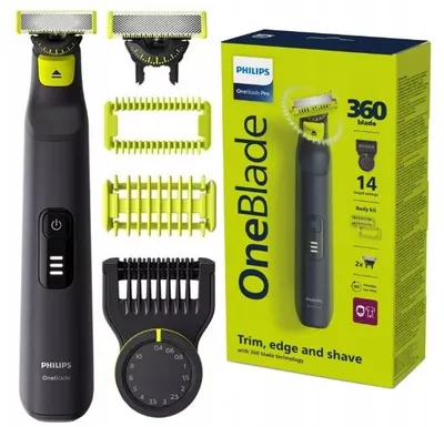 Obrázok produktu pre Philips OneBlade Pro 360 – holiaci strojček, zastrihávač fúzov a tela, vodeodolný
