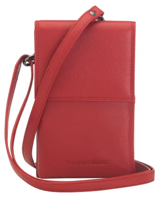 Obrázek produktu pro Taška přes rameno na mobilní telefon Josephine Osthoff s kapsou na karty a náhledem, ručně vyrobená ze 100% pravé kůže, crossbody popruh přes rameno, robustní magnetické knoflíky