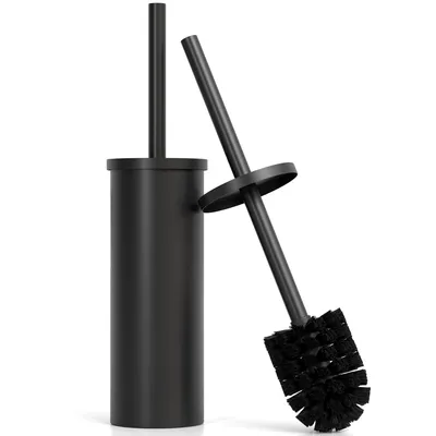 Produktbild von Avalo Toilettenbürste mit Halter - Freistehend - Edelstahl Schwarz - Toilettenbürste mit Halter